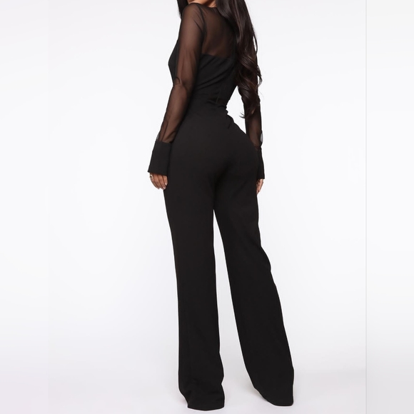 Mesh Black Jumpsuit - Picture 3 of 5